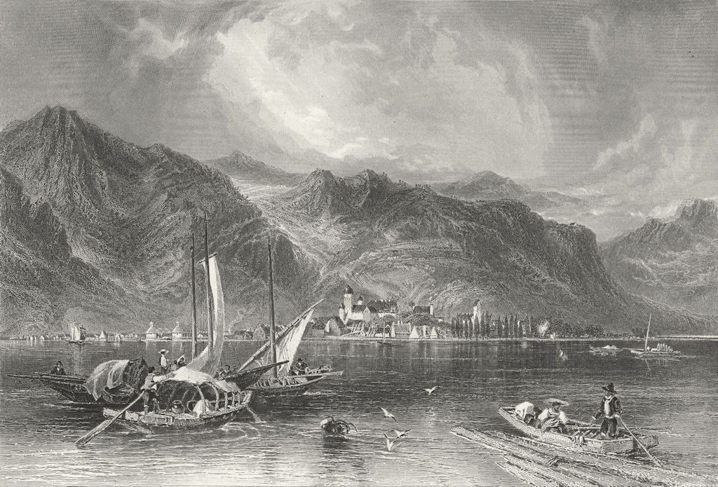 AUSTRIA. Bregenz. Germany. Roberts 1875 old antique vintage print picture